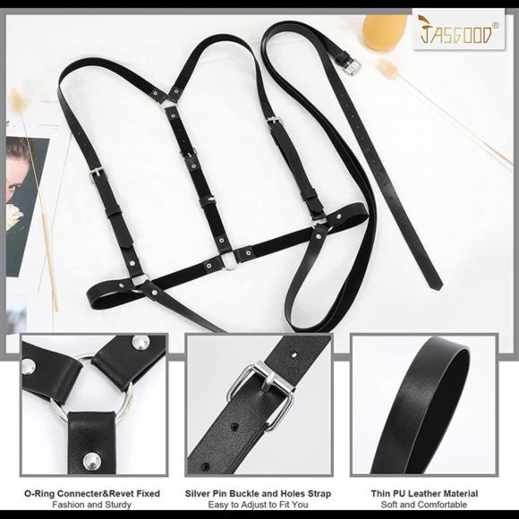 Punk Waist Belt Women Halloween PU Leather Skinny Body Adjustable Belts main image 5